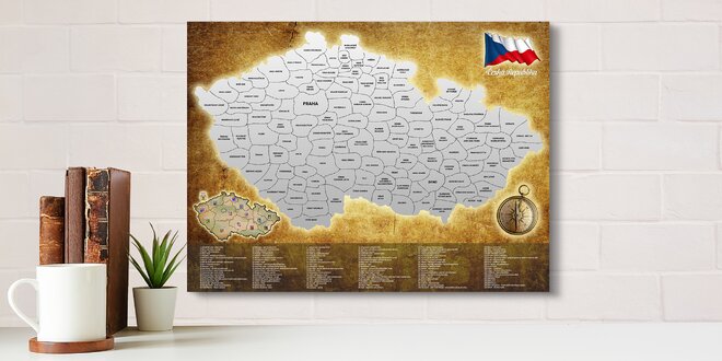 Stírací mapa České republiky se 120 místy k navštívení