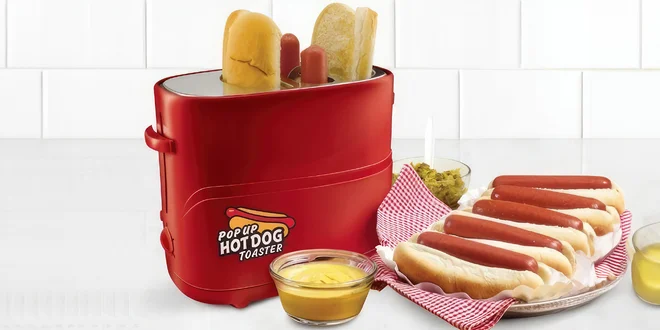 Hot dog toaster na domácí přípravu párků v rohlíku