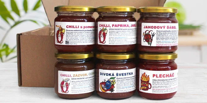 Balíčky chilli džemů z českého ovoce i zeleniny