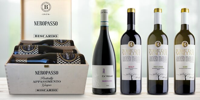 Dárkové balení italských vín i koš plný dobrot
