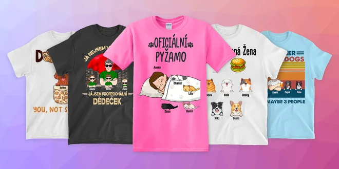 Personalizovaná trika s obrázky i textem