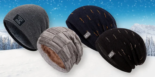 Pánské zimní čepice s umělým kožíškem