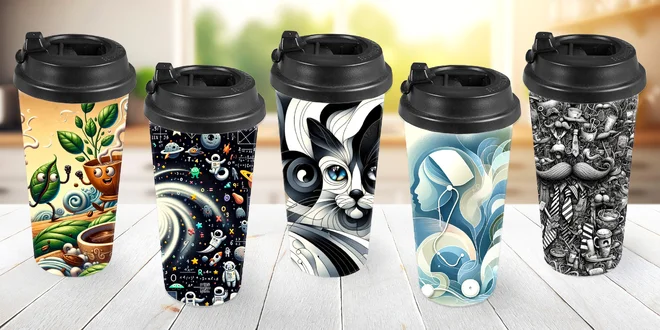 Designový To-Go hrnek na teplé či studené nápoje