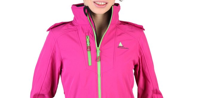 Dámská růžová bunda se zelenými zipy Peak Mountain