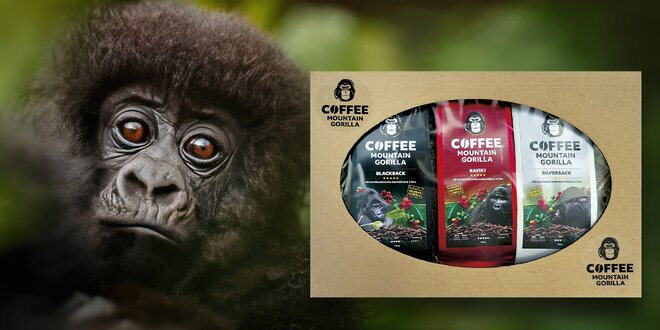 Degustační balíčky kávy a kakaových bobů na podporu goril