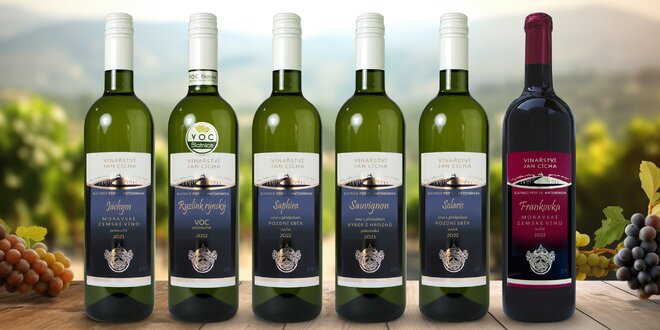 6 vybraných lahví z vinařství Jan Cícha