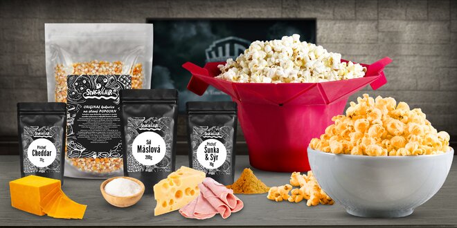 1 kg prémiového popcornu, různé příchutě i výrobník