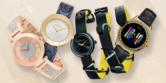 Luxusní značkové hodinky: Guess, Versace i DKNY