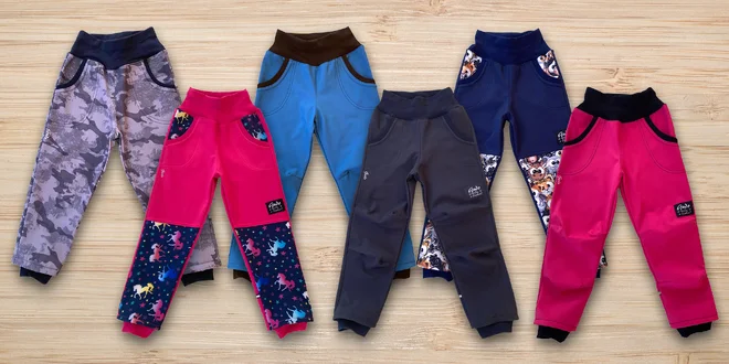 Dětské zateplené kalhoty ze softshellu zn. GUDO