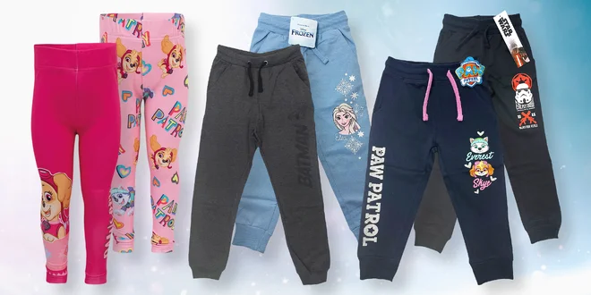 Dětské tepláky i dívčí legíny: Frozen, Star Wars, Auta