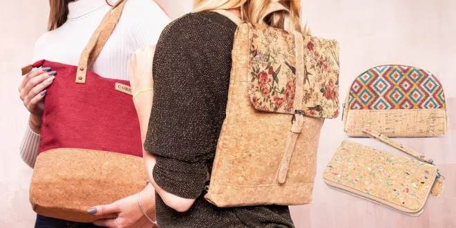 Originální doplňky z korku: pouzdro, peněženka, taška