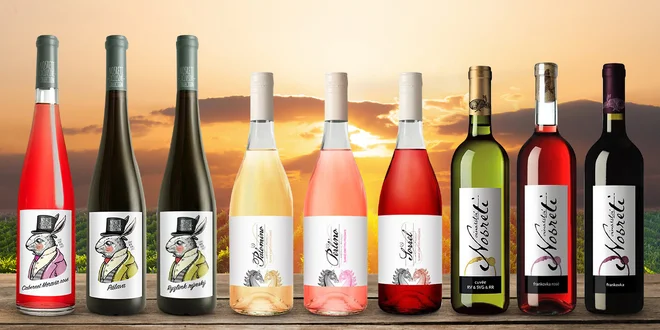 Sety 3–6 vín ze Zaječí: červená, bílá i perlivá vína