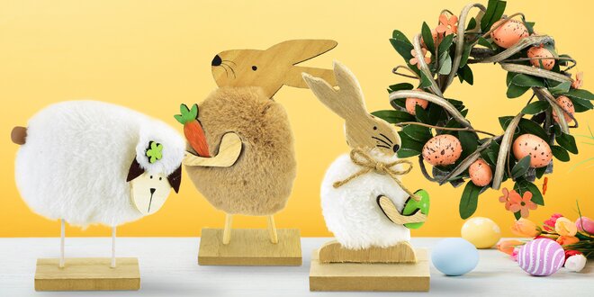Velikonoční dekorace: věnečky, figurky i vajíčka