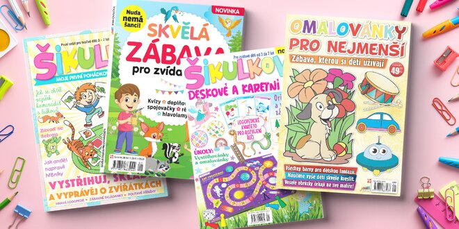 Časopisy, hry a omalovánky pro nejmenší i předškoláky