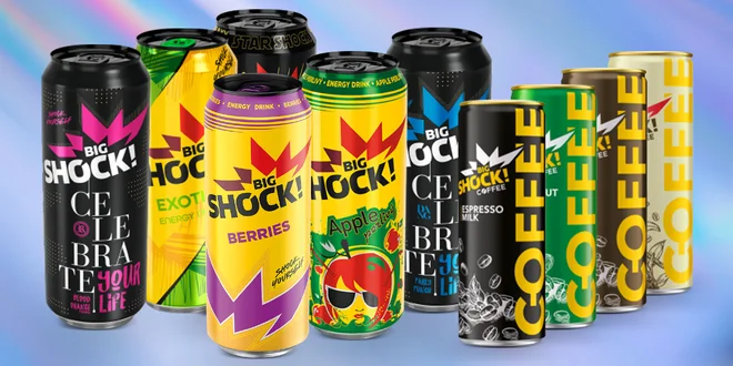 Nálož energie: Big Shock! nápoje i cukry a tyčinky