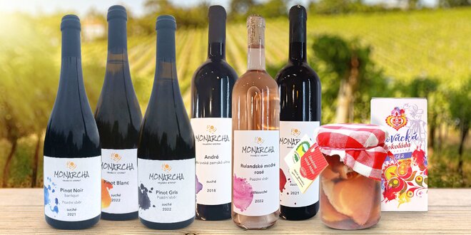 Vína z Moravy: sety 6 láhví i sady s dobrotami