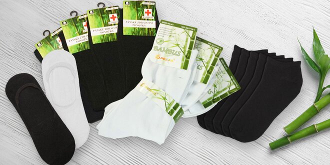 Bambusové i bavlněné ponožky: 3, 12 i 30 párů
