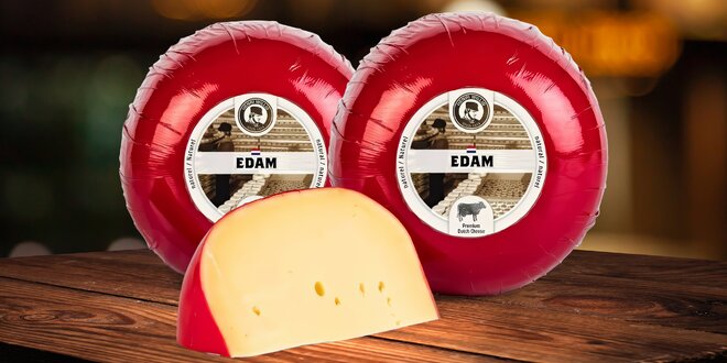 Pravý holandský sýr Edam: balení 1-3 sýrů, bez laktózy