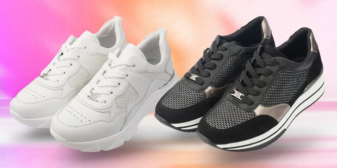 Dámské elegantní sneakersy: černé, bílé i béžové