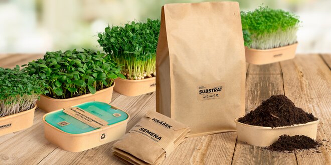 Microgreens: semínka i sady vč. substrátu na pěstování