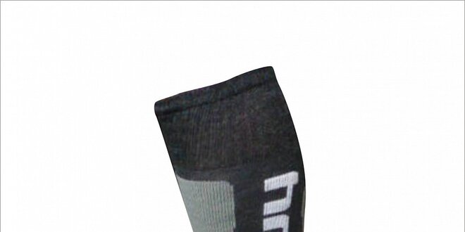 Pánské černo-šedé lyžařské ponožky s merino vlnou