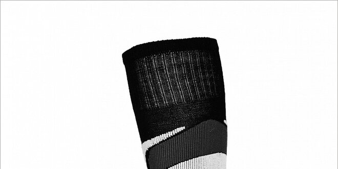 Unisexové černo-bílé lyžařské ponožky Envy s merino vlnou