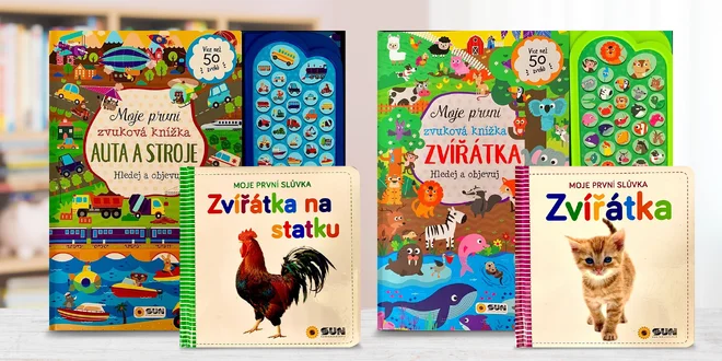 Dětské zvukové knížky se zvířátky i auty