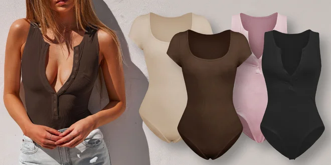 Dámské body s rukávem i bez: vel. S–XL, různé barvy