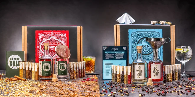 Set na výrobu vlastního ginu, rumu nebo whisky