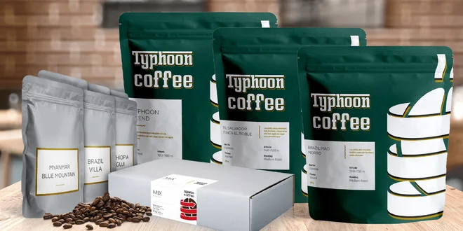 Kávy Typhoon coffee z Etiopie, Brazílie i Kolumbie