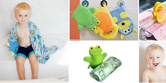 Extra savý dětský ručník nebo osuška z mikrokrovlákna + dárek žínka ve tvaru zvířátka