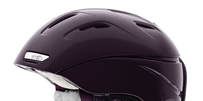 Tmavě fialová dámská lyžařská helma Smith s vnitřním fleecem