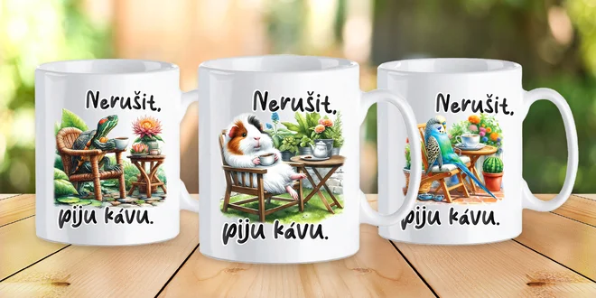 Hrnky s papouškem, křečkem i terarijními zvířaty: 330 ml