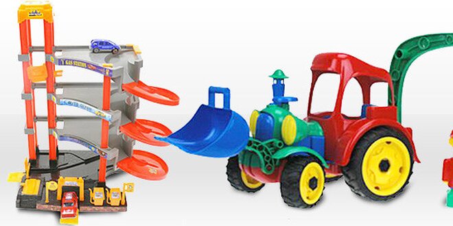 Traktor Digger nebo multifunkční garáž pro kluky