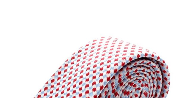 Pánská červeno-modrá hedvábná kravata Pietro Filipi