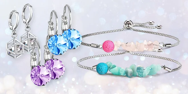 Ocelové šperky s minerály i krystaly Swarovski Elements