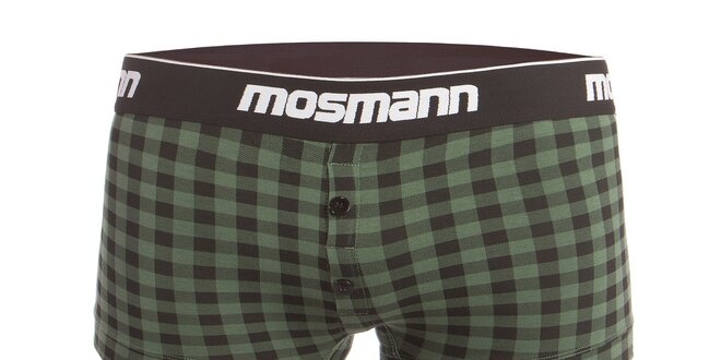 Pánské kostkované boxerky s nohavičkou značky Mosmann z edice Essential