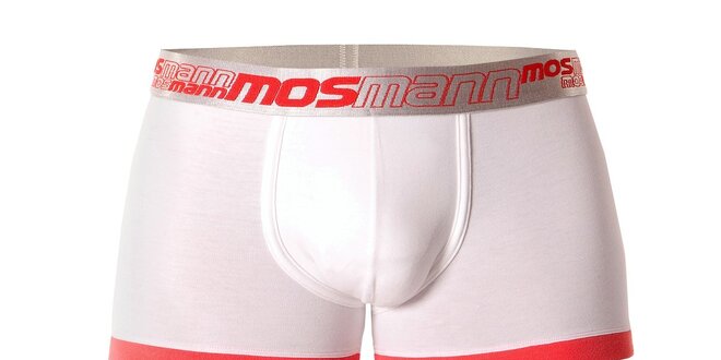 Pánské bílé boxerky s nohavičkou značky Mosmann z edice Racer