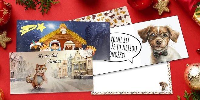 Vetší obálky pro Ježíška s kartičkou na věnování