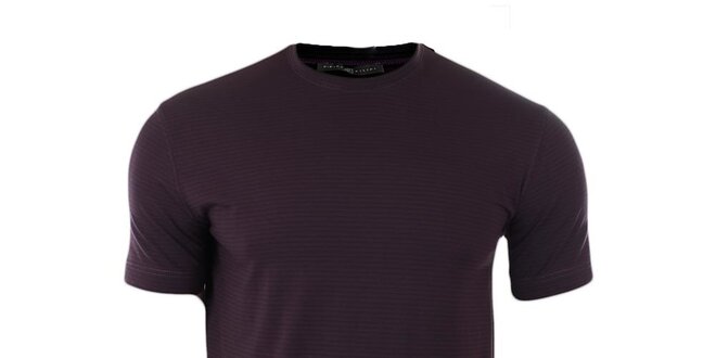 Pánské fialové tričko s černými proužky Pietro Filipi