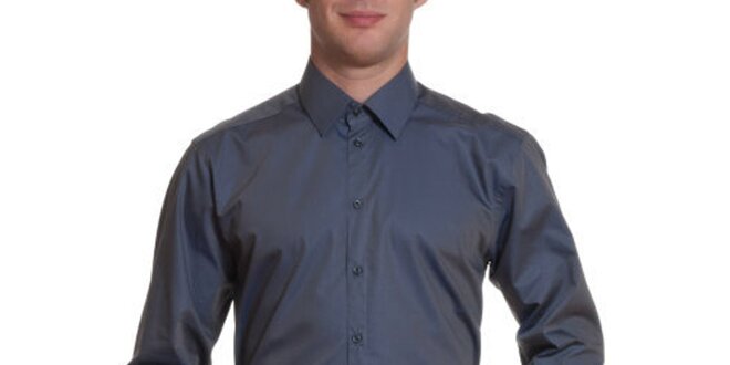 Pánská šedomodrá bavlněná košile Pietro Filipi