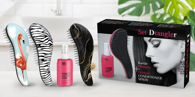 Dárkový set: kondicionér ve spreji a kartáč Dtangler