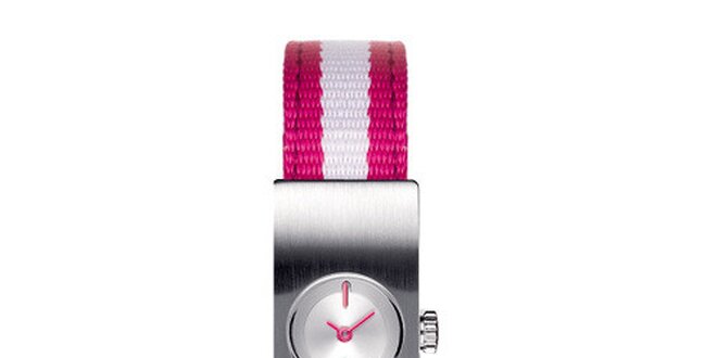 Dámské hodinky Lacoste s růžovo-bílým řemínkem
