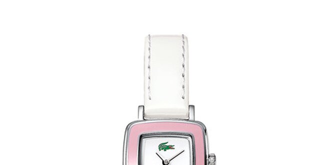 Dámské bílo-růžové hodinky Lacoste
