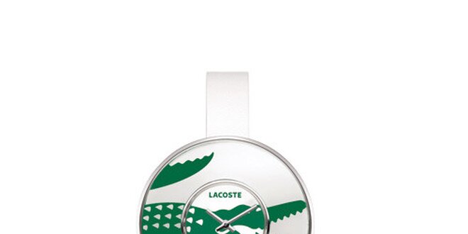 Dámské bílé hodinky Lacoste s velkým zeleným logem