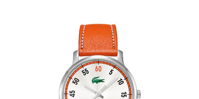 Dámské oranžovo-stříbrné hodinky Lacoste
