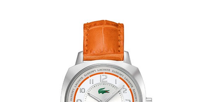 Dámské bílo-oranžové hodinky Lacoste