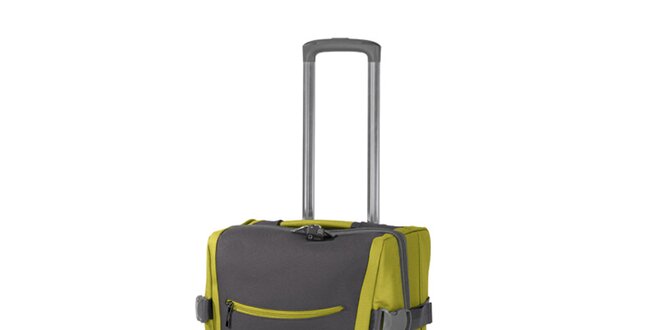 Šedo-zelená cestovní taška na kolečkách Esprit