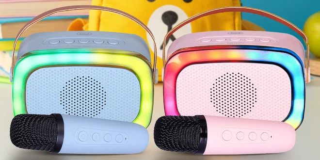 Dětské karaoke v modré, bílé nebo růžové barvě