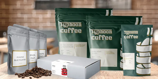 Kávy Typhoon coffee z Etiopie, Peru i Salvadoru